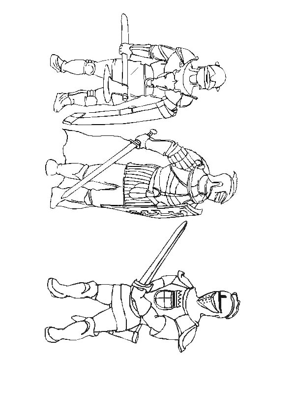 Plansa de colorat cu Cavaleri 14 6